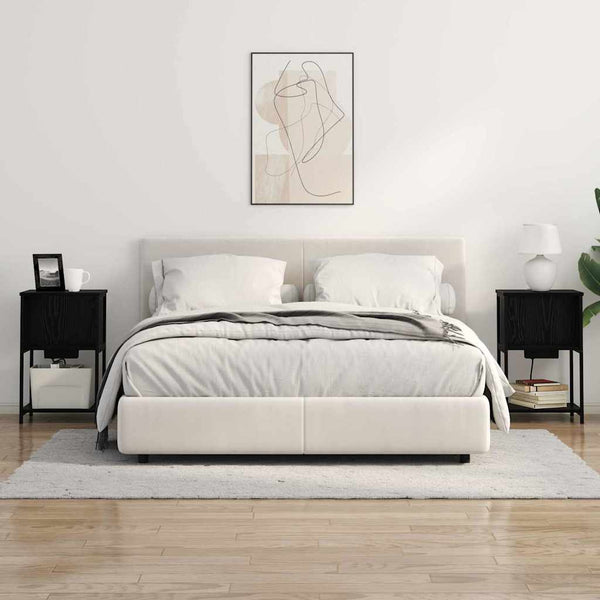 Yöpöytäkaappi 2 pcs Musta tammi 38 x 31 x 61 cm Tekninen puu