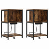 Yöpöytäkaappi 2 pcs Savutammi 38 x 31 x 61 cm Tekninen puu