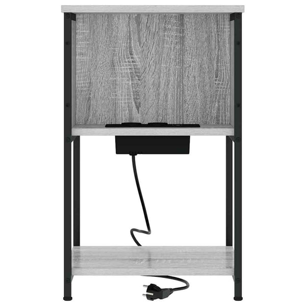 Yöpöytäkaappi 2 pcs Harmaa sonoma 38 x 31 x 61 cm Tekninen puu