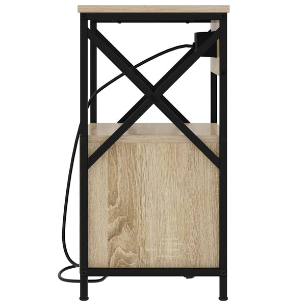 Yöpöytä, jossa on latausasema Sonoman tammi 40 x 31 x 60 cm