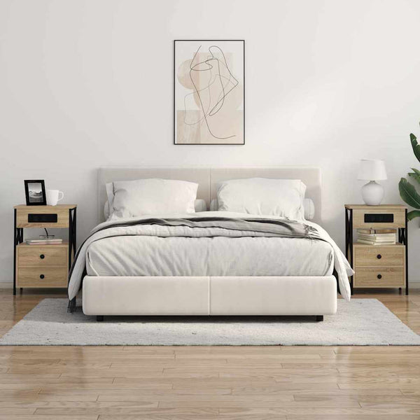 Yöpöytä, jossa on latausasema 2 pcs Sonoman tammi