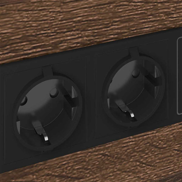 Yöpöytä, jossa on latausasema Ruskea tammi 40 x 31 x 60 cm