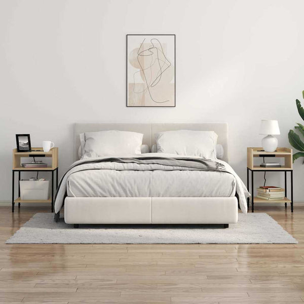 Yöpöytä hyllyllä Sonoma tammi 40 x 40 x 61 cm Tekninen puu