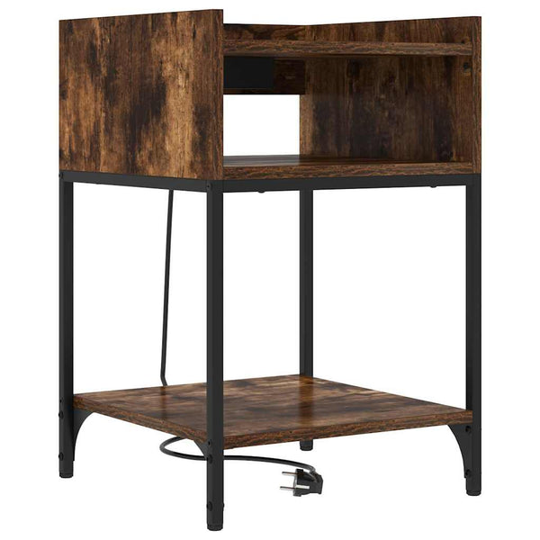 Yöpöytä hyllyllä Savutammi 40 x 40 x 61 cm Tekninen puu