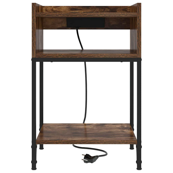 Yöpöytä hyllyllä Savutammi 40 x 40 x 61 cm Tekninen puu