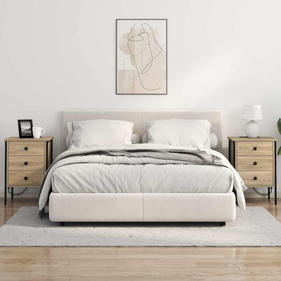 Yöpöytäkaappi 2 pcs Sonoma tammi 42 x 41 x 61 cm Tekninen puu