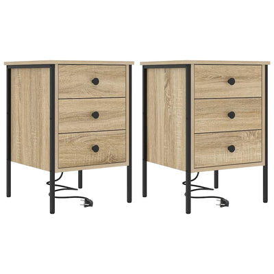 Yöpöytäkaappi 2 pcs Sonoma tammi 42 x 41 x 61 cm Tekninen puu
