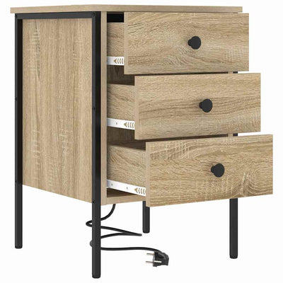 Yöpöytäkaappi 2 pcs Sonoma tammi 42 x 41 x 61 cm Tekninen puu