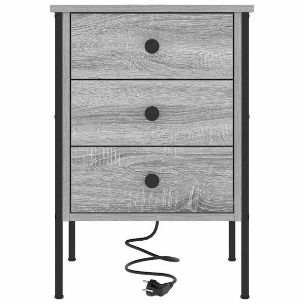 Yöpöytäkaappi 2 pcs Harmaa sonoma 42 x 41 x 61 cm Tekninen puu