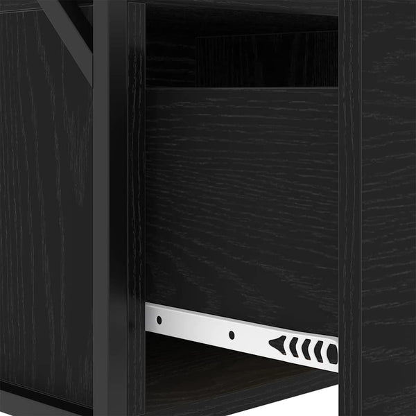 Yöpöytäkaappi 2 pcs Musta tammi 40 x 31 x 60 cm Tekninen puu