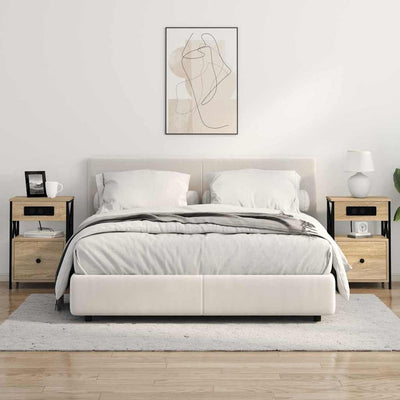 Yöpöytäkaappi 2 pcs Sonoma tammi 40 x 31 x 60 cm Tekninen puu