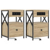 Yöpöytäkaappi 2 pcs Sonoma tammi 40 x 31 x 60 cm Tekninen puu