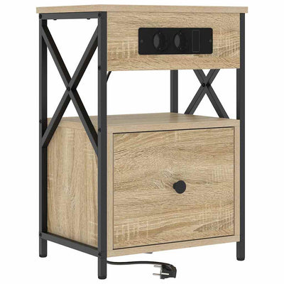 Yöpöytäkaappi 2 pcs Sonoma tammi 40 x 31 x 60 cm Tekninen puu