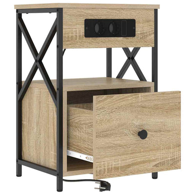 Yöpöytäkaappi 2 pcs Sonoma tammi 40 x 31 x 60 cm Tekninen puu