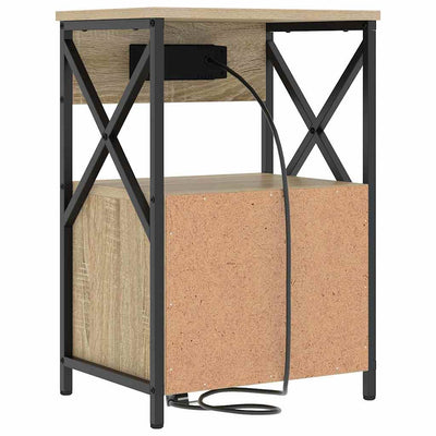 Yöpöytäkaappi 2 pcs Sonoma tammi 40 x 31 x 60 cm Tekninen puu