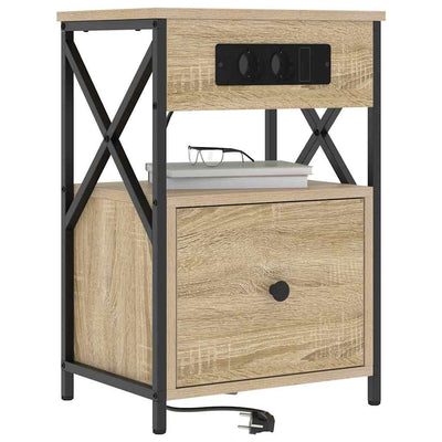 Yöpöytäkaappi 2 pcs Sonoma tammi 40 x 31 x 60 cm Tekninen puu