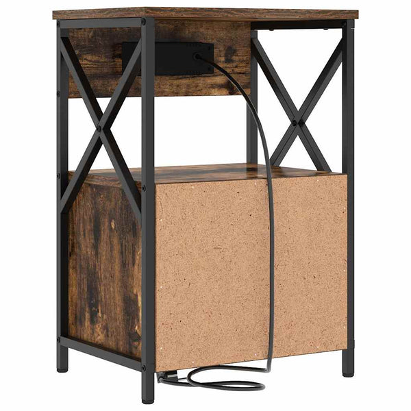 Yöpöytäkaappi 2 pcs Savutammi 40 x 31 x 60 cm Tekninen puu