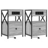 Yöpöytäkaappi 2 pcs Harmaa sonoma 40 x 31 x 60 cm Tekninen puu