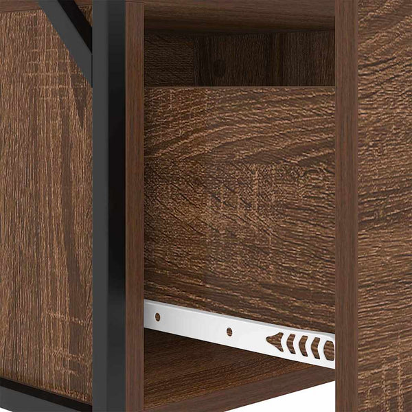 Yöpöytäkaappi 2 pcs Ruskea tammi 40 x 31 x 60 cm Tekninen puu