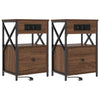 Yöpöytäkaappi 2 pcs Ruskea tammi 40 x 31 x 60 cm Tekninen puu
