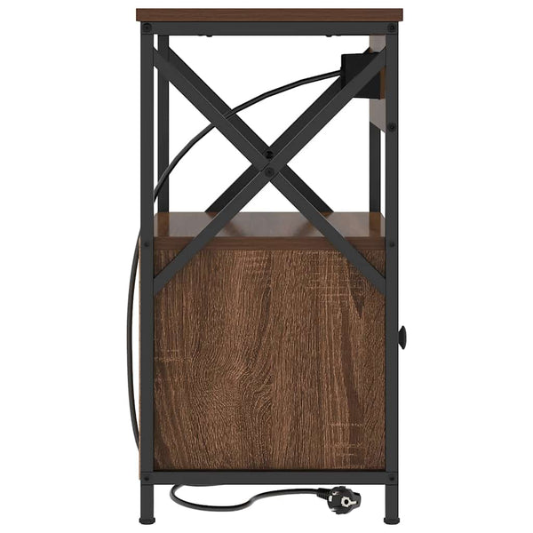 Yöpöytäkaappi 2 pcs Ruskea tammi 40 x 31 x 60 cm Tekninen puu