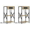 Yöpöytäkaappi 2 pcs Sonoma tammi 41 x 31 x 76 cm Tekninen puu