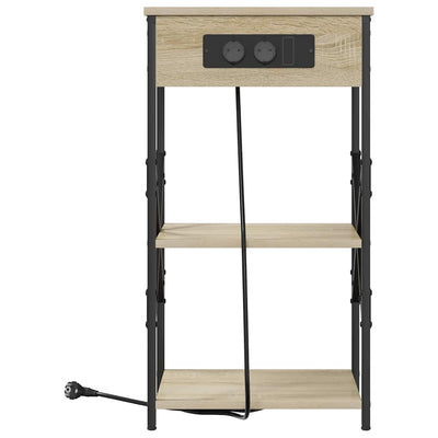Yöpöytäkaappi 2 pcs Sonoma tammi 41 x 31 x 76 cm Tekninen puu