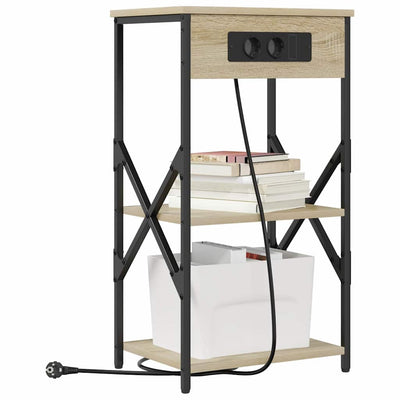 Yöpöytäkaappi 2 pcs Sonoma tammi 41 x 31 x 76 cm Tekninen puu