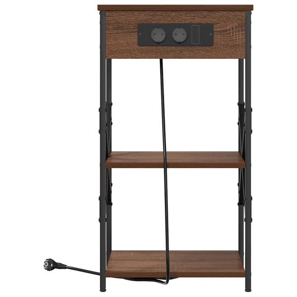 Yöpöytäkaappi 2 pcs Ruskea tammi 41 x 31 x 76 cm Tekninen puu