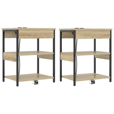 Yöpöytäkaappi 2 pcs Sonoma tammi Tekninen puu