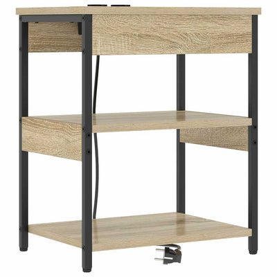 Yöpöytäkaappi 2 pcs Sonoma tammi Tekninen puu