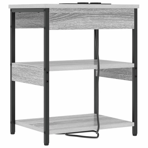 Yöpöytäkaappi 2 pcs Harmaa sonoma Tekninen puu