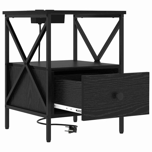 Yöpöytäkaappi Musta tammi 55 cm x 41.5 cm x 40.5 cm Tekninen puu
