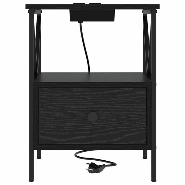 Yöpöytäkaappi Musta tammi 55 cm x 41.5 cm x 40.5 cm Tekninen puu