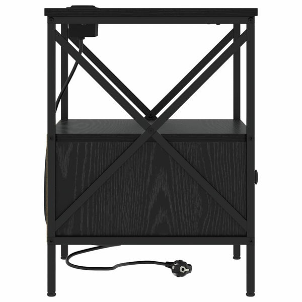 Yöpöytäkaappi Musta tammi 55 cm x 41.5 cm x 40.5 cm Tekninen puu
