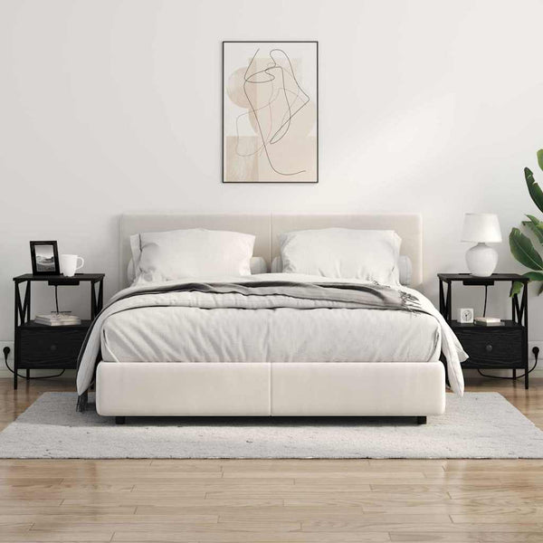 Musta tammi Yöpöytäkaappi 40.5 cm x 55 cm x 41.5 cm Tekninen puu