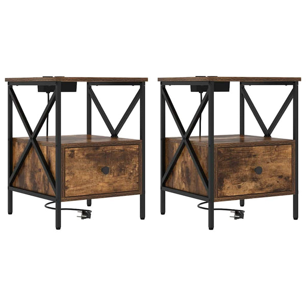 Yöpöytäkaappi Savutammi, mitat 41.5 x 40.5 x 55 cm, materiaali Tekninen puu