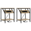 Yöpöytä 2 pcs Sonoma tammi 38 x 30 x 48 cm Tekninen puu