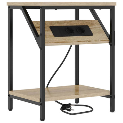 Yöpöytä 2 pcs Sonoma tammi 38 x 30 x 48 cm Tekninen puu