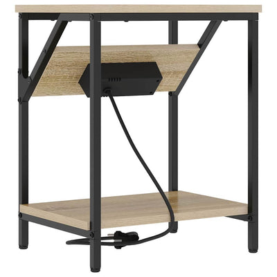 Yöpöytä 2 pcs Sonoma tammi 38 x 30 x 48 cm Tekninen puu