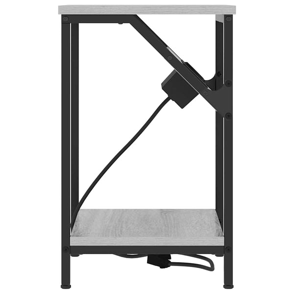 Yöpöytä 2 pcs Harmaa sonoma 38 x 30 x 48 cm Tekninen puu
