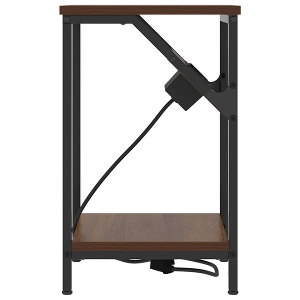 Yöpöytä 2 pcs Ruskea tammi 38 x 30 x 48 cm Tekninen puu