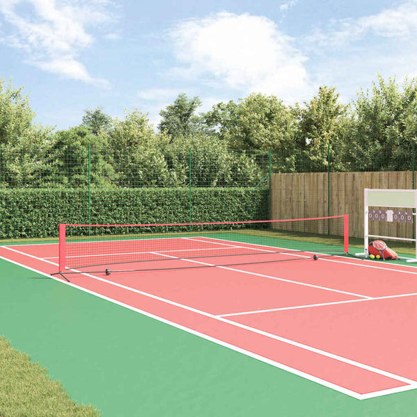 Tennisverkko Musta ja punainen 595 x 90,5 x 87 cm Polyesteri