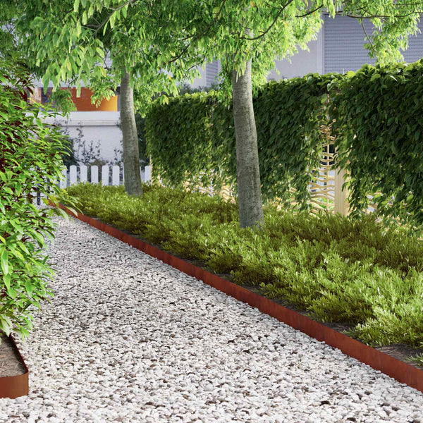 Nurmireunus 4 kpl 450 x 10 cm Kulunut Teräs Ruosteinen