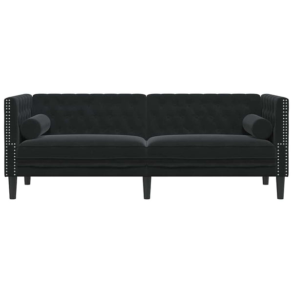 Sohva Musta 194 x 74,5 x 70,5 cm Sametti