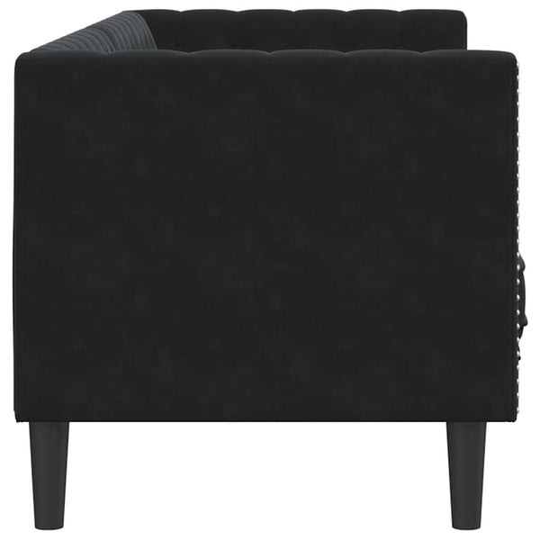 Sohva Musta 194 x 74,5 x 70,5 cm Sametti