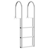 3-askeleen laiturlaskuri Hopea 45 x 11,5 x 134 cm Alumiini