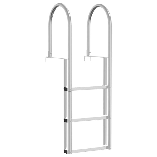 3-askeleen laiturlaskuri Hopea 45 x 11,5 x 134 cm Alumiini