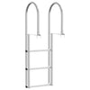 3-askeleen laiturlaskuri Hopea 45 x 11,5 x 134 cm Alumiini