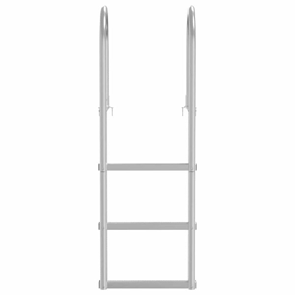 3-askeleen laiturlaskuri Hopea 45 x 11,5 x 134 cm Alumiini